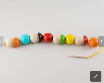 Wooden lacing toys - Treading Mushrooms
