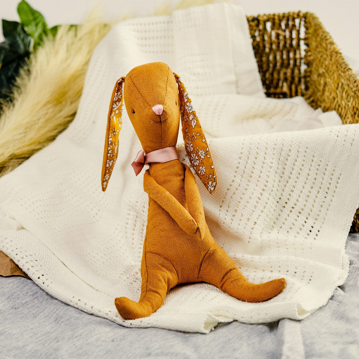 Cotton Handmade Rabbit - Earth