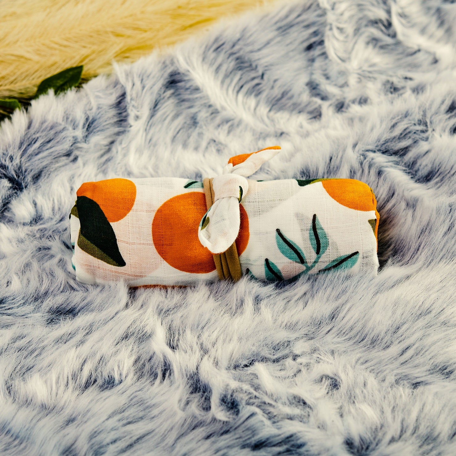 Premium Wrap and Baby Headband - Orange