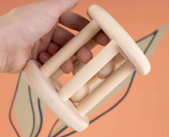 Wooden Round Large Baby Rattle