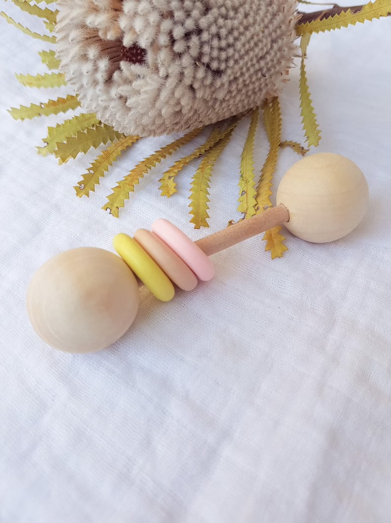 Wooden Ring Rattle Decor Item