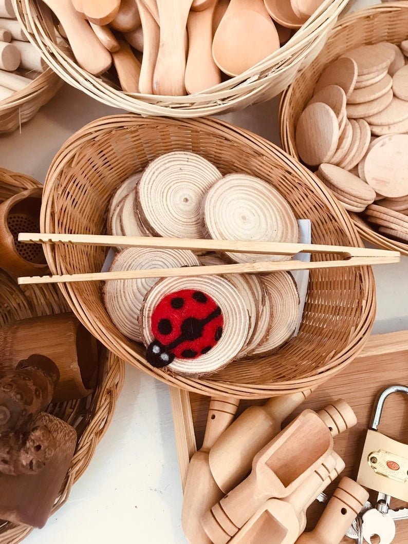 Baby Wooden Tongs