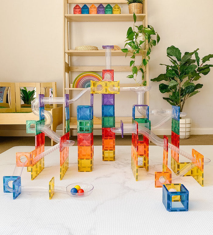 Magnetic Tiles - Toy Ball Run Game - 148 pc
