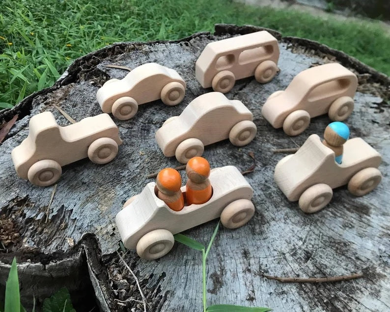 Wooden Cars Set - 7 pc