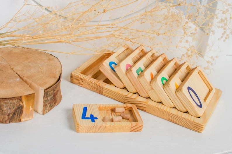 Wooden Counting Number Sorting Tray