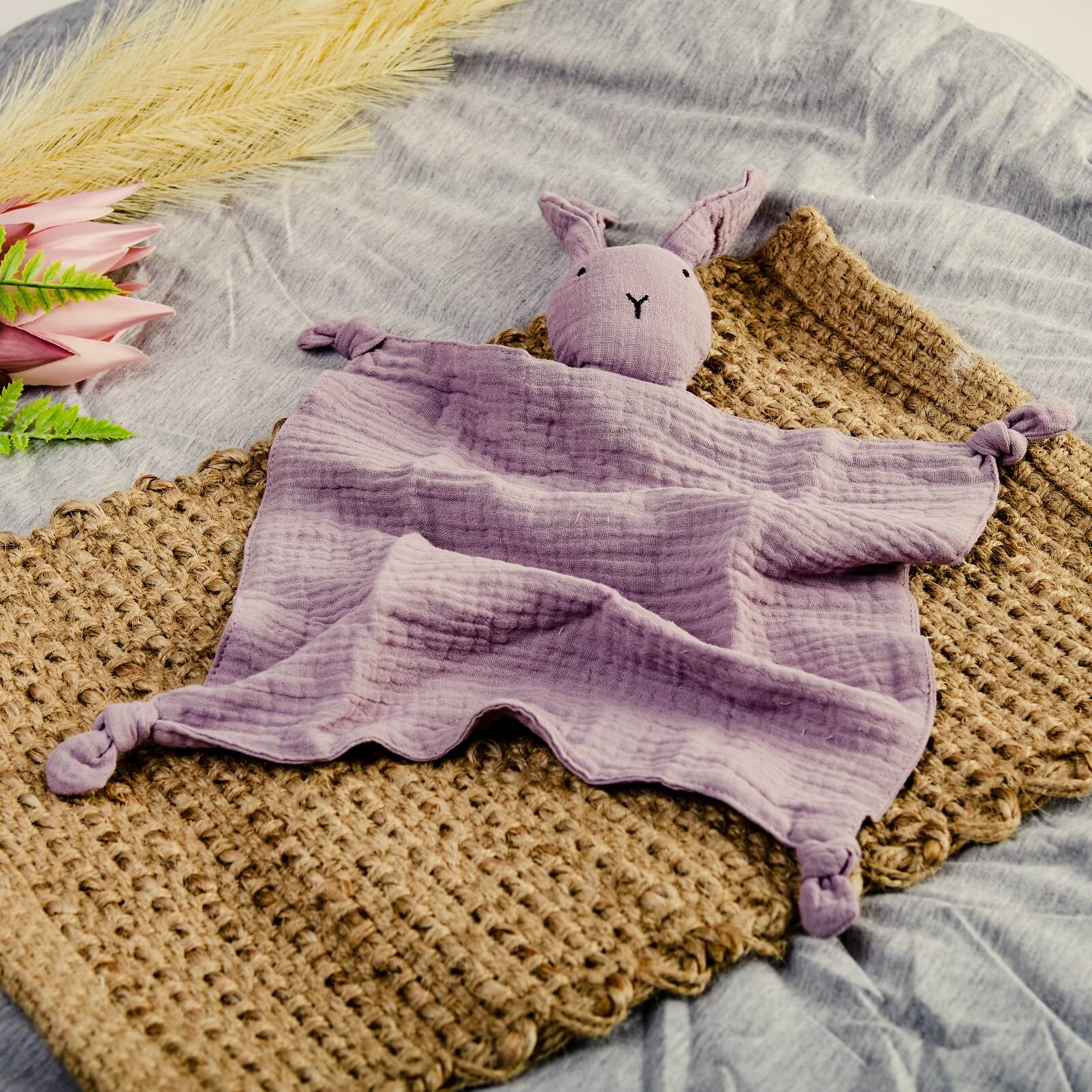 Cotton Bunny Comforter Blanket - Purple
