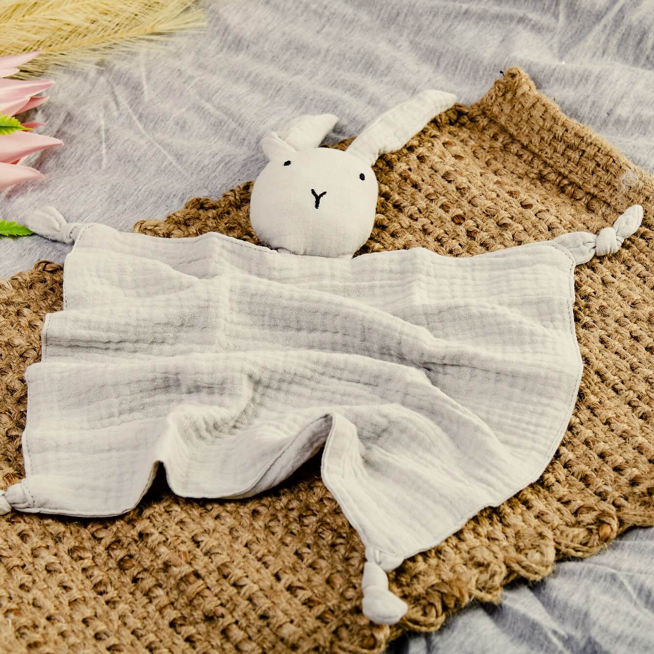 Cotton Bunny Comforter Blanket - Grey