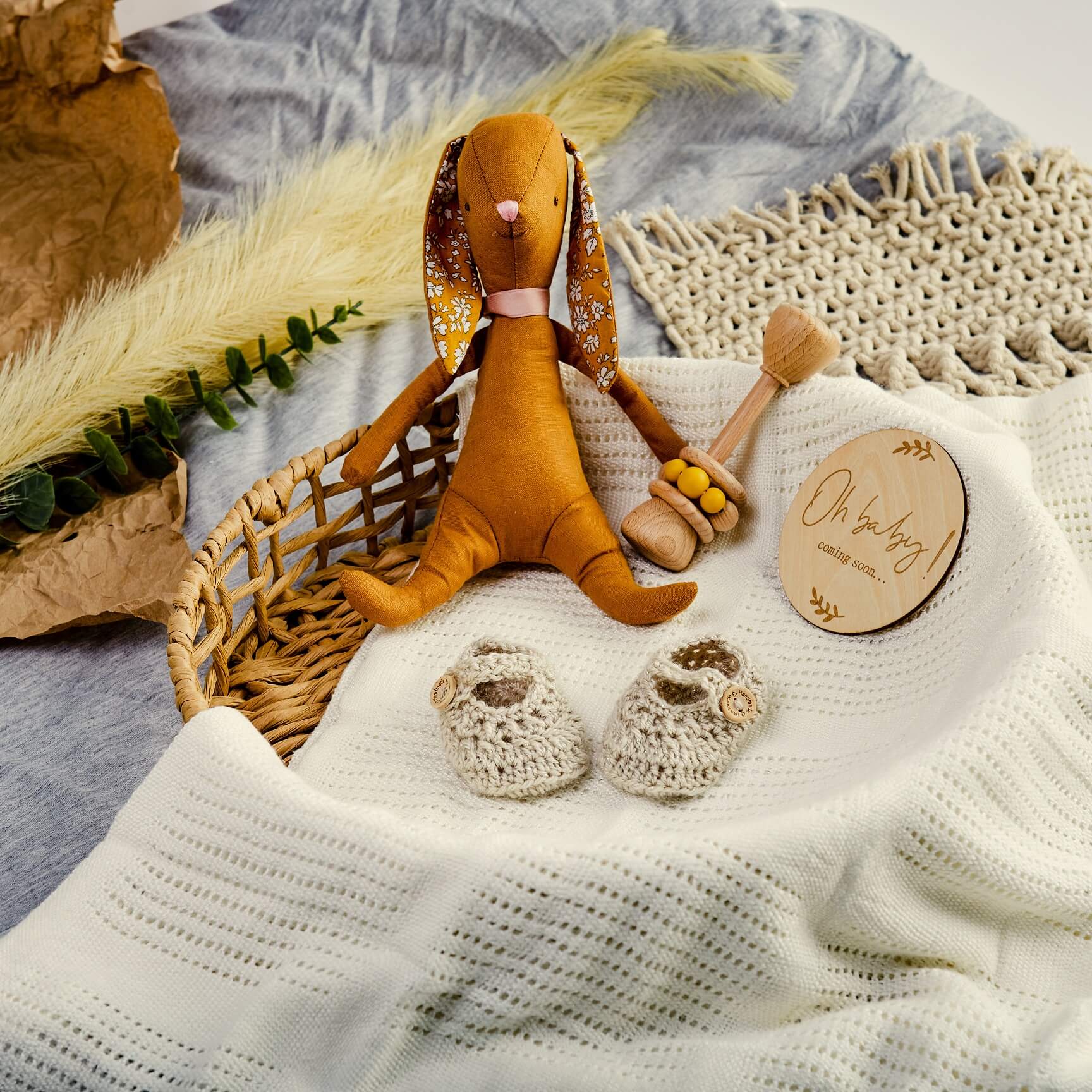 Lil Cutie - Handmade lux baby announcement set - Earth
