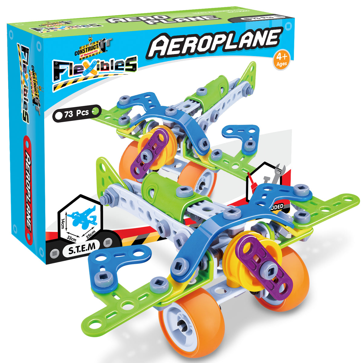 Flexibles - Aeroplane STEM Construction Toy 73pcs