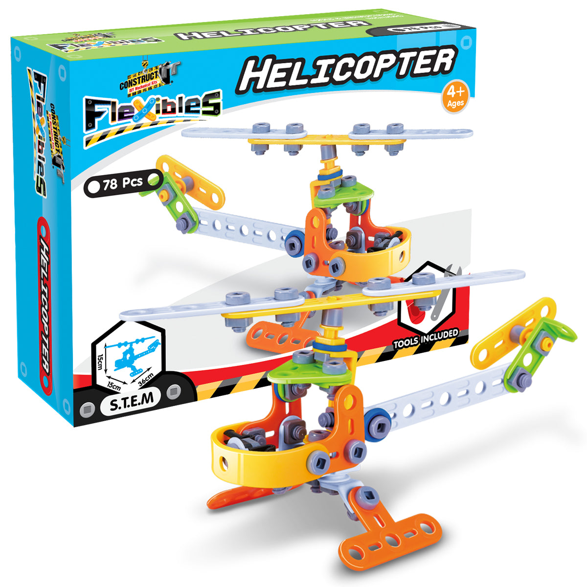 Flexibles - Helicopter STEM Construction Toy 78pcs